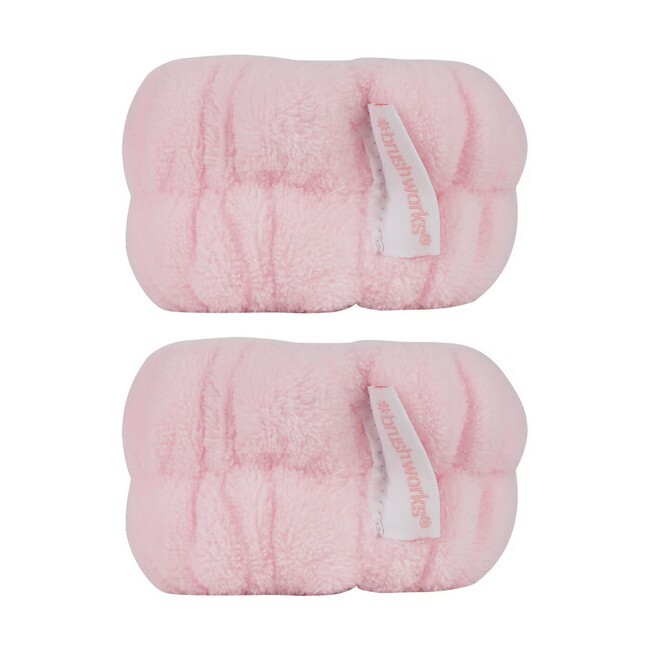 Pink Brushworks Microfibre Wrist Wash Bands Stk - Brushworks Hudpleje  - 5060903876497
