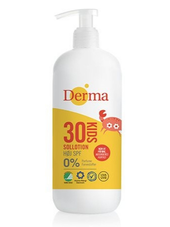 Derma Kids Sollotion Spf30 500ml - Derma Hudpleje  - 5709954034240