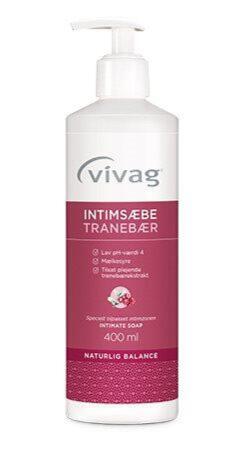 Vivag Intimsæbe Tranebær 400ml - Vivag Hudpleje  - 7310610029708