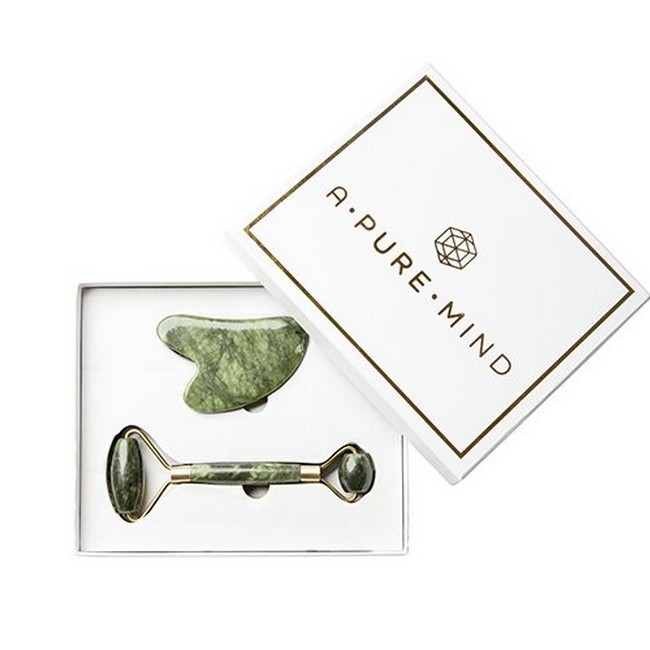 Grøn Pure Mind Jadesten Gaveæske Ansigtsrulle & Gua Sha Green Jade - A Pure Mind Hudpleje  - 745110348115