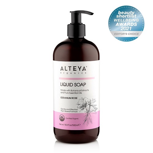 Alteya Organics Økologisk Flydende Sæbe Geranium & Rose 500ml - Alteya Organics Hudpleje  - 3800219794359