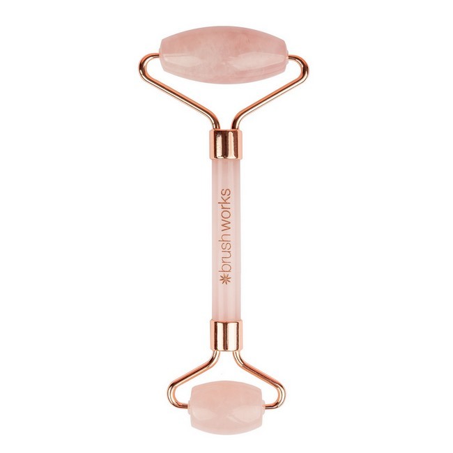 Rosa Brushworks Brazilian Rose Quartz Roller - Brushworks Hudpleje  - 5060455149544