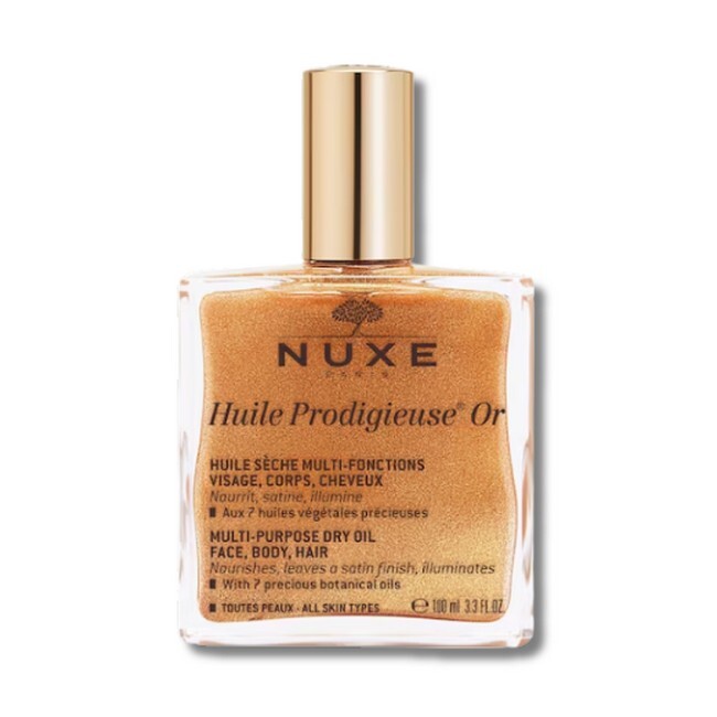 Glitter, Gylden Nuxe Huile Prodigieuse Dry Oil Golden Shimmer 100 - Nuxe Hudpleje  - 3264680009778